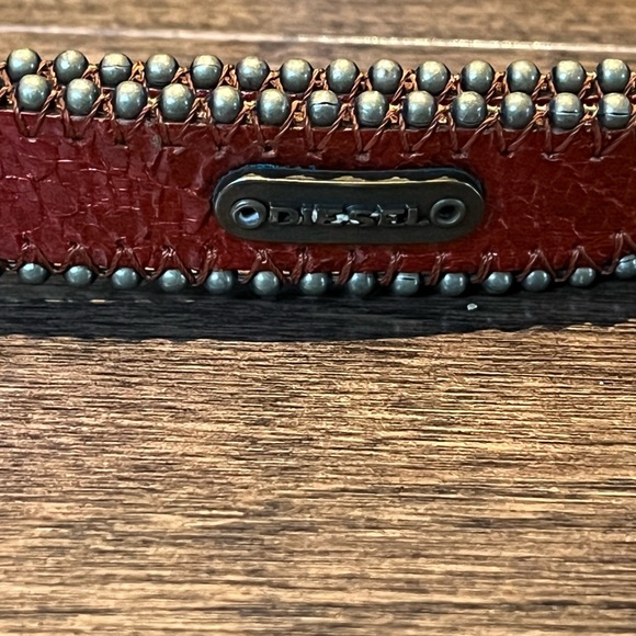 NWT RARE DIESEL oval buckle belt in orange metallic size 75/small. - Picture 5 of 10